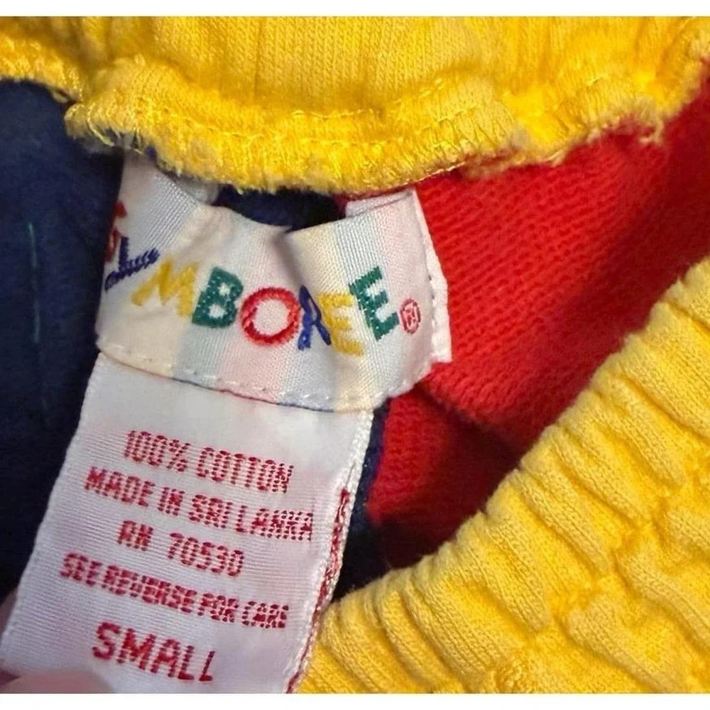 Vintage Gymboree Color Block Jogger Pants Small Made In USA Red Blue Green 18M